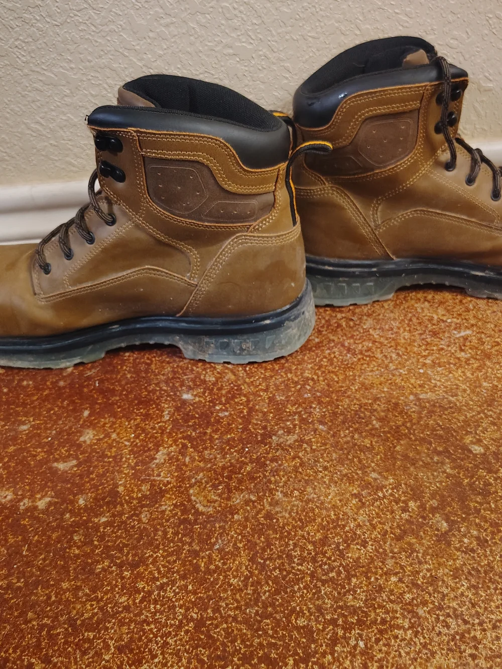 Brahma Tan Brown Work Boots with Black Accents